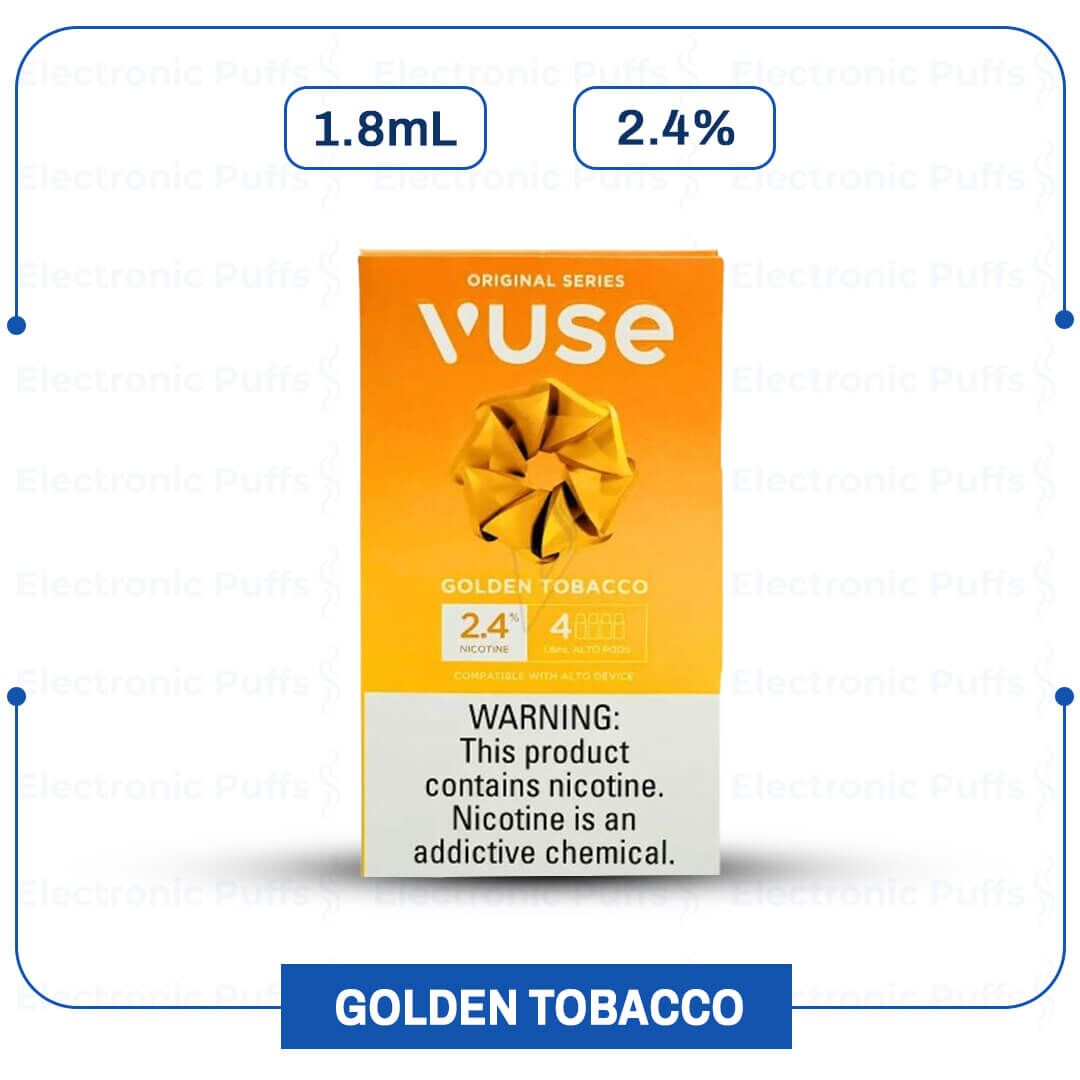 Vuse ALTO Replacement Pods – Golden Tobacco – 2.4% 2PK Box of 5