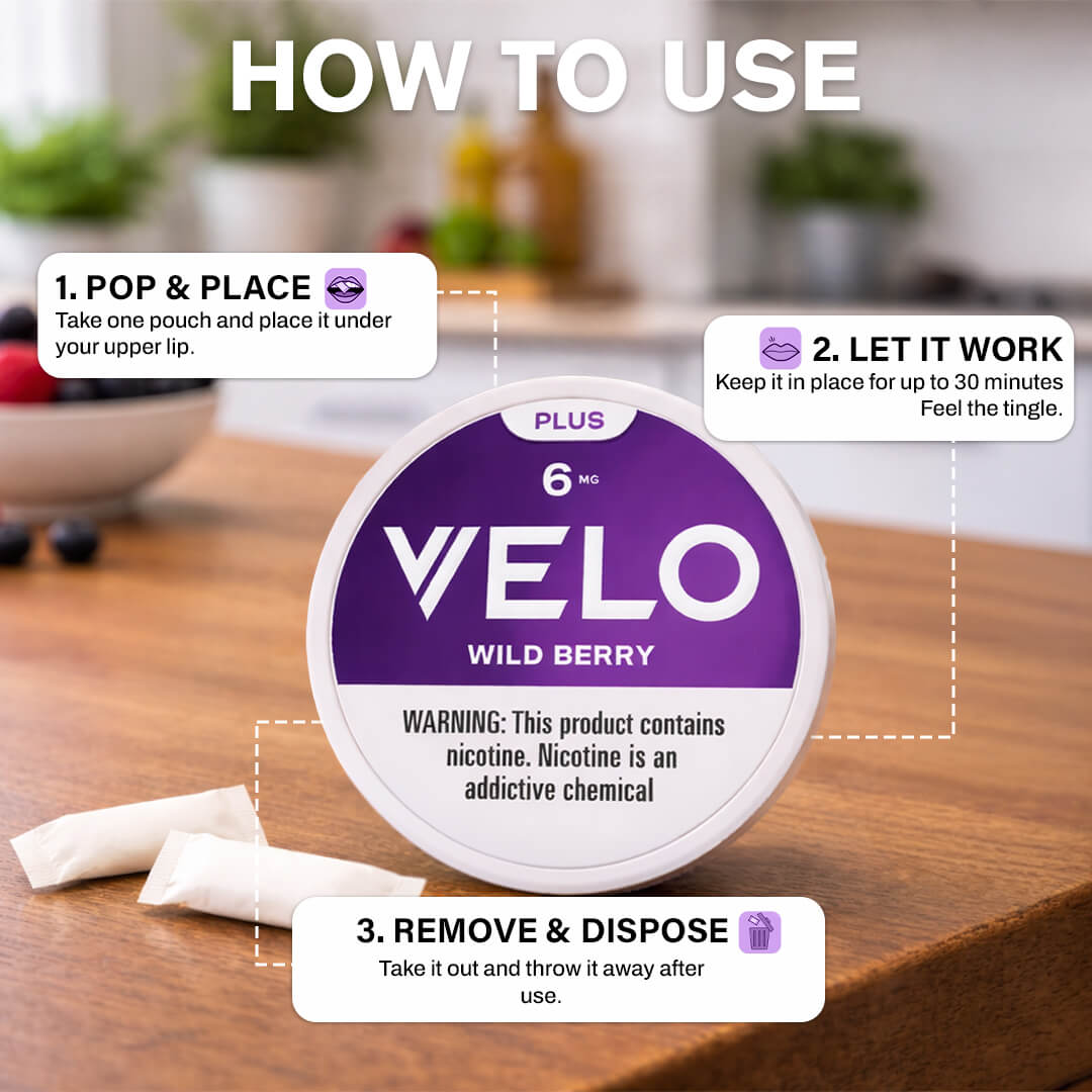 Velo Plus Wildberry 6MG Nicotine Pouches
