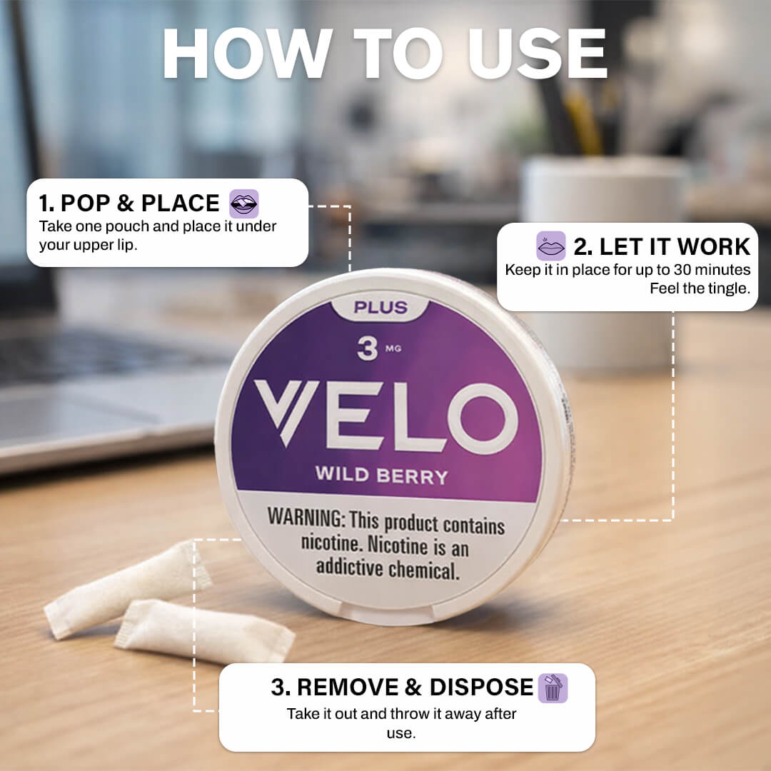 Velo Plus Wildberry 3MG Nicotine Pouches