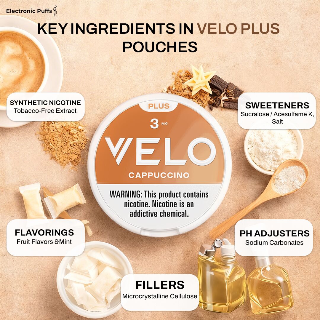 Velo Plus Cappuccino 3MG Nicotine Pouches