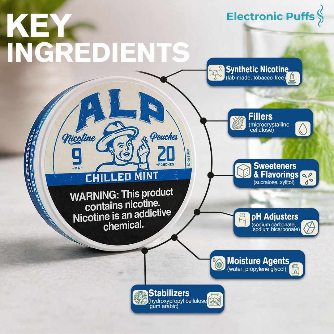 ALP Chilled Mint 9MG Nicotine Pouches – 5 Can Roll