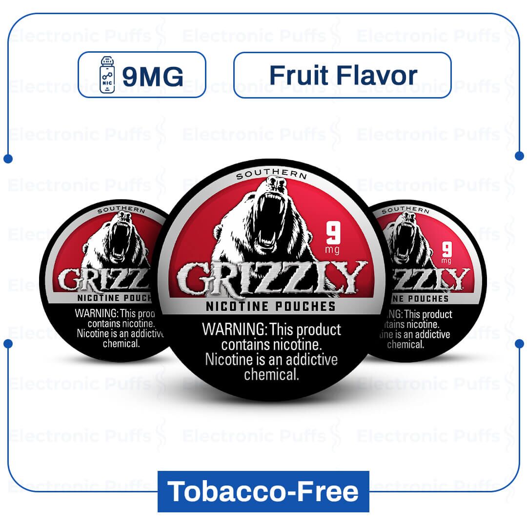 Grizzly Southern 9MG Nicotine Pouches – 5 Can Roll