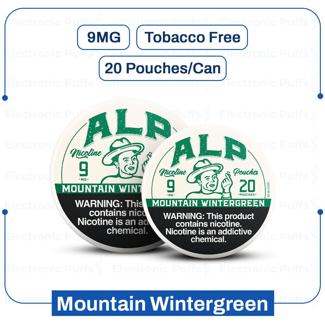 ALP Mountain Wintergreen 9MG Nicotine Pouches – 5 Can Roll