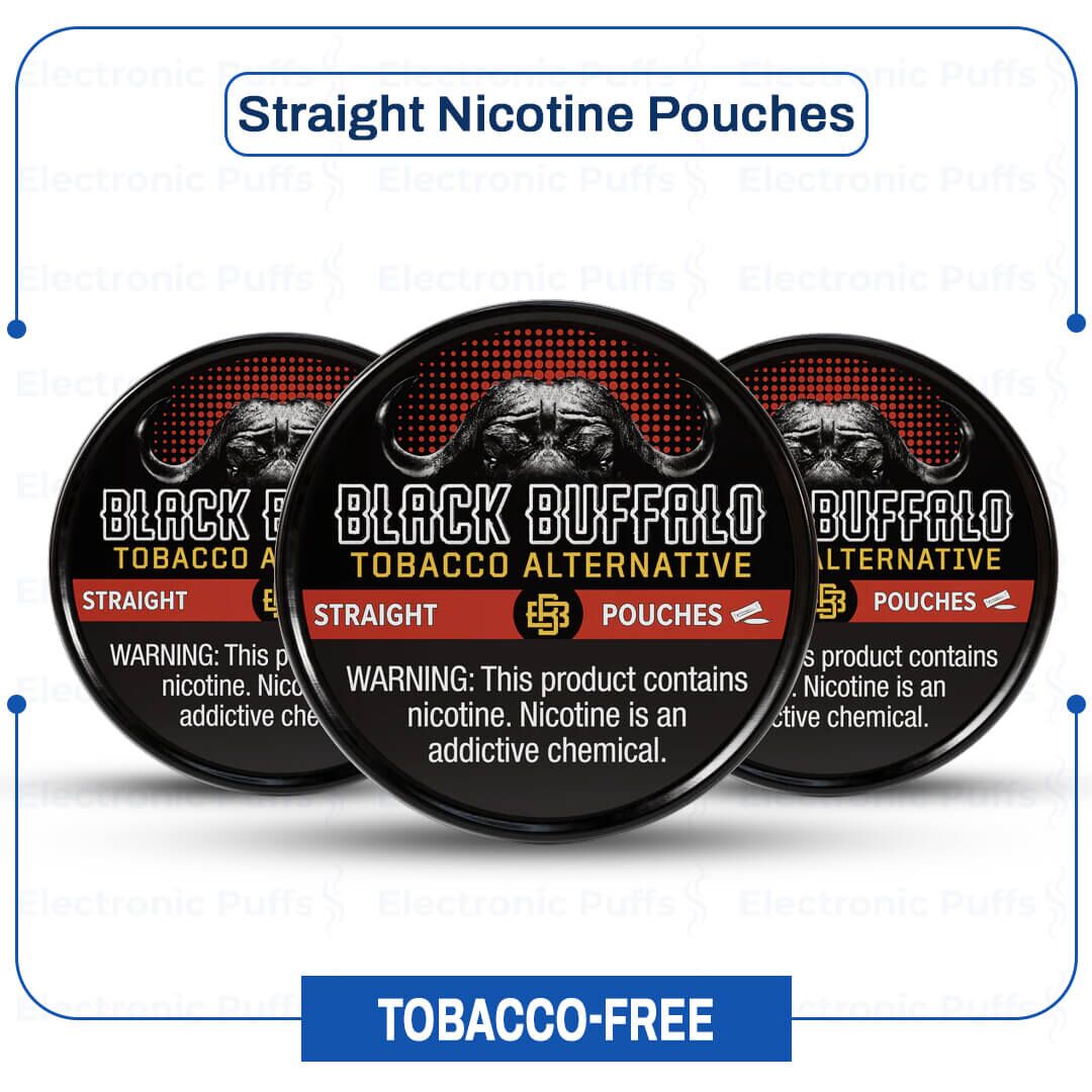Black Buffalo Straight Nicotine Pouches – 5 Can Roll