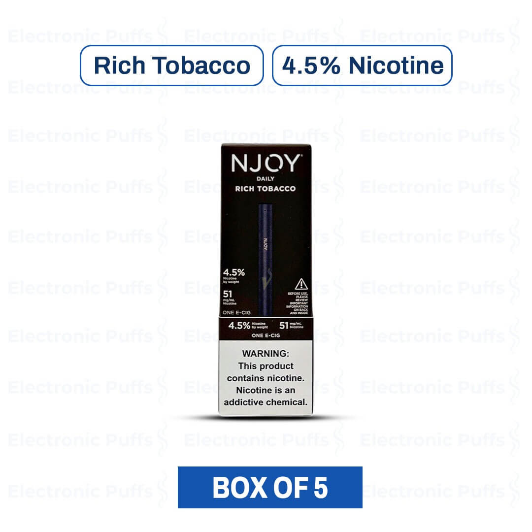 NJOY DAILY Rich Tobacco 4.5% - Box of 5
