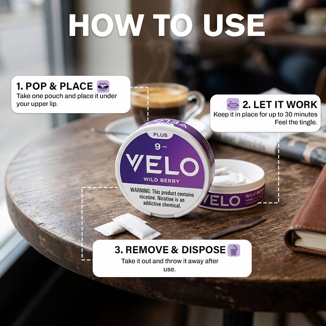 Velo Plus Wildberry 9MG Nicotine Pouches