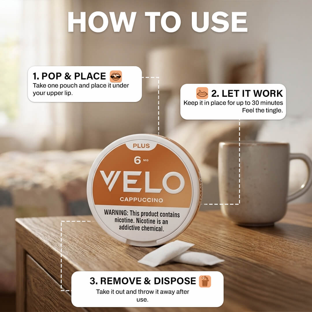 Velo Plus Cappuccino 6MG Nicotine Pouches
