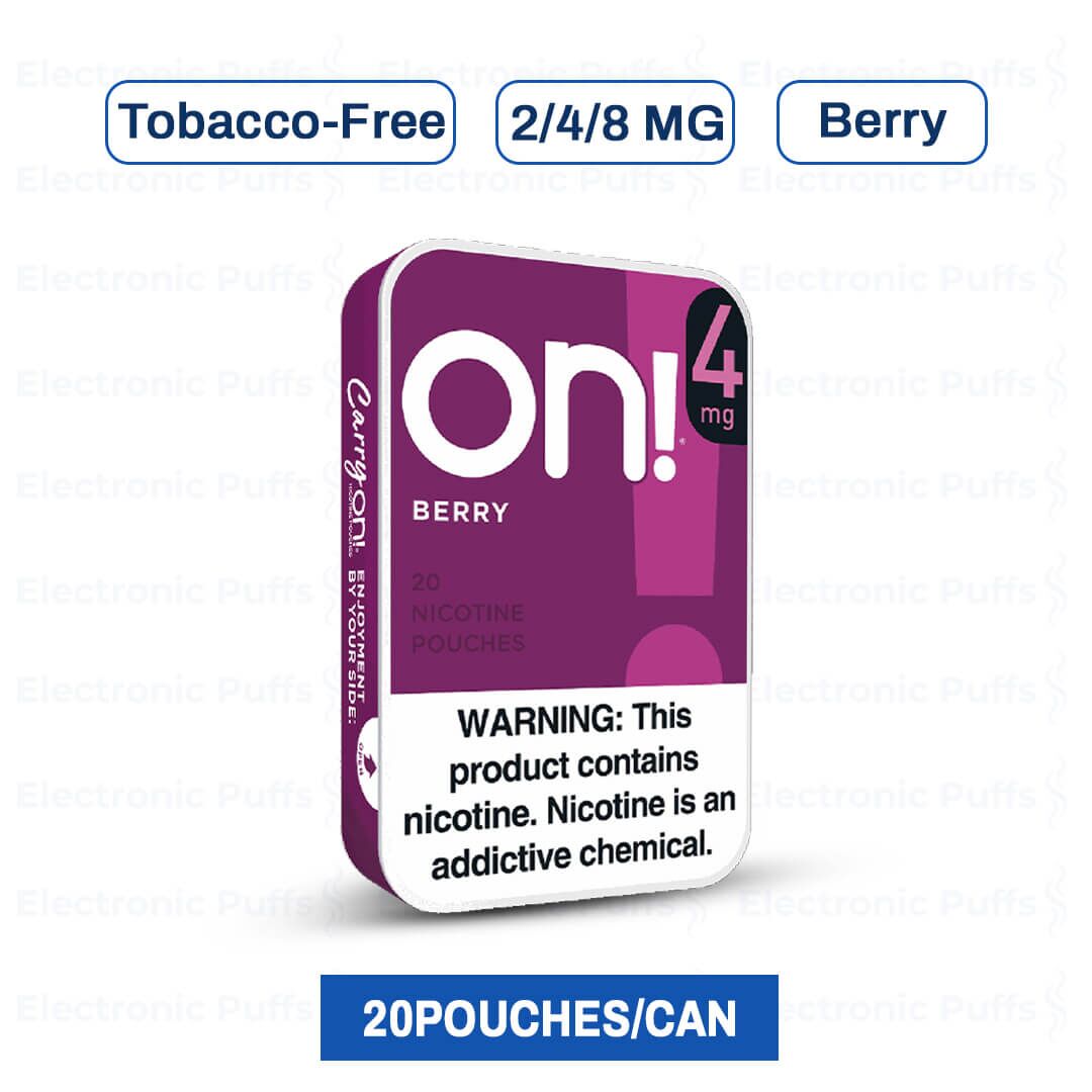 On! Berry Mini Dry Nicotine Pouches – 5 Can Roll
