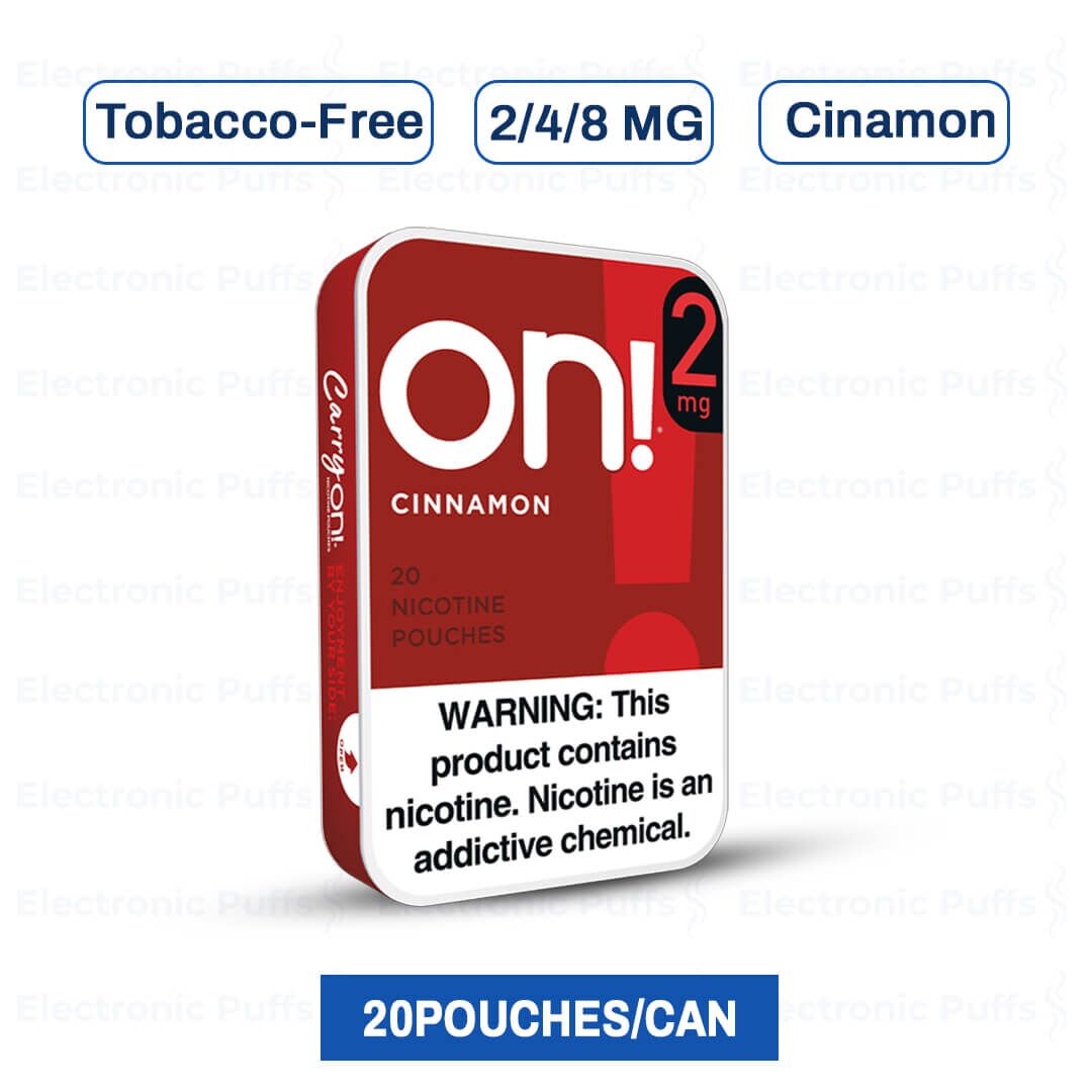 On! Cinnamon Mini Dry Nicotine Pouches – 5 Can Roll
