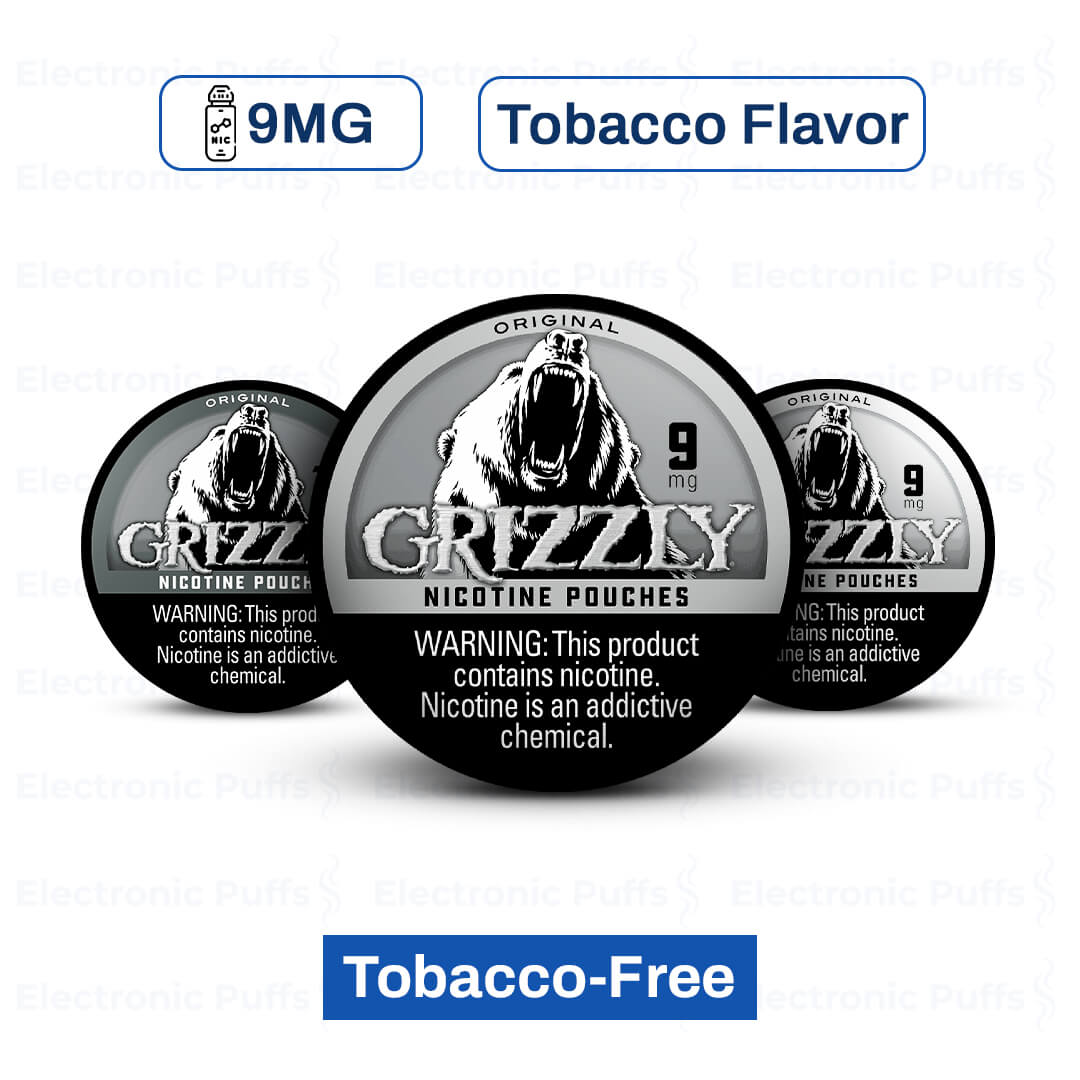 Grizzly Original 9MG Nicotine Pouches – 5 Can Roll