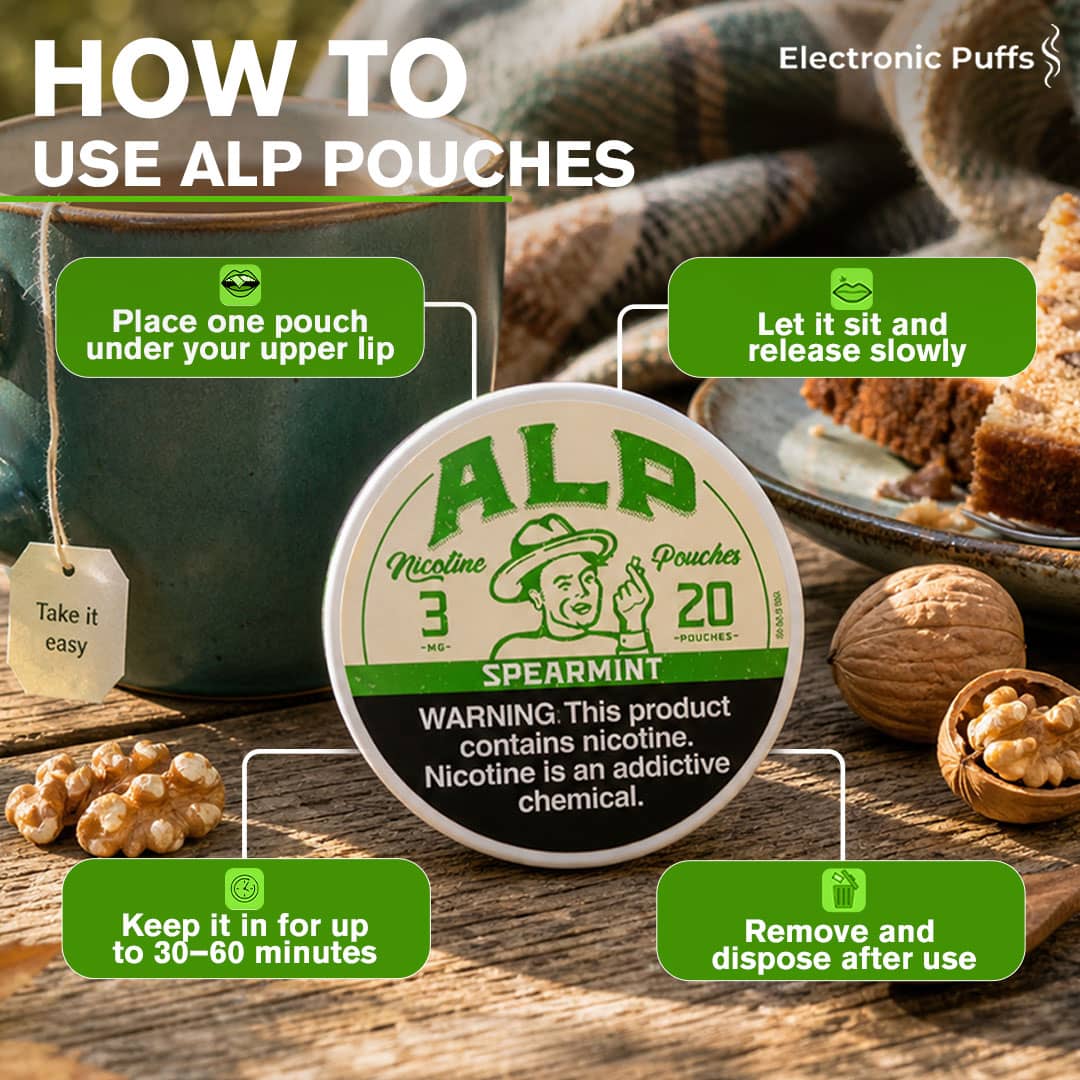 ALP Spearmint 3MG Nicotine Pouches – 5 Can Roll