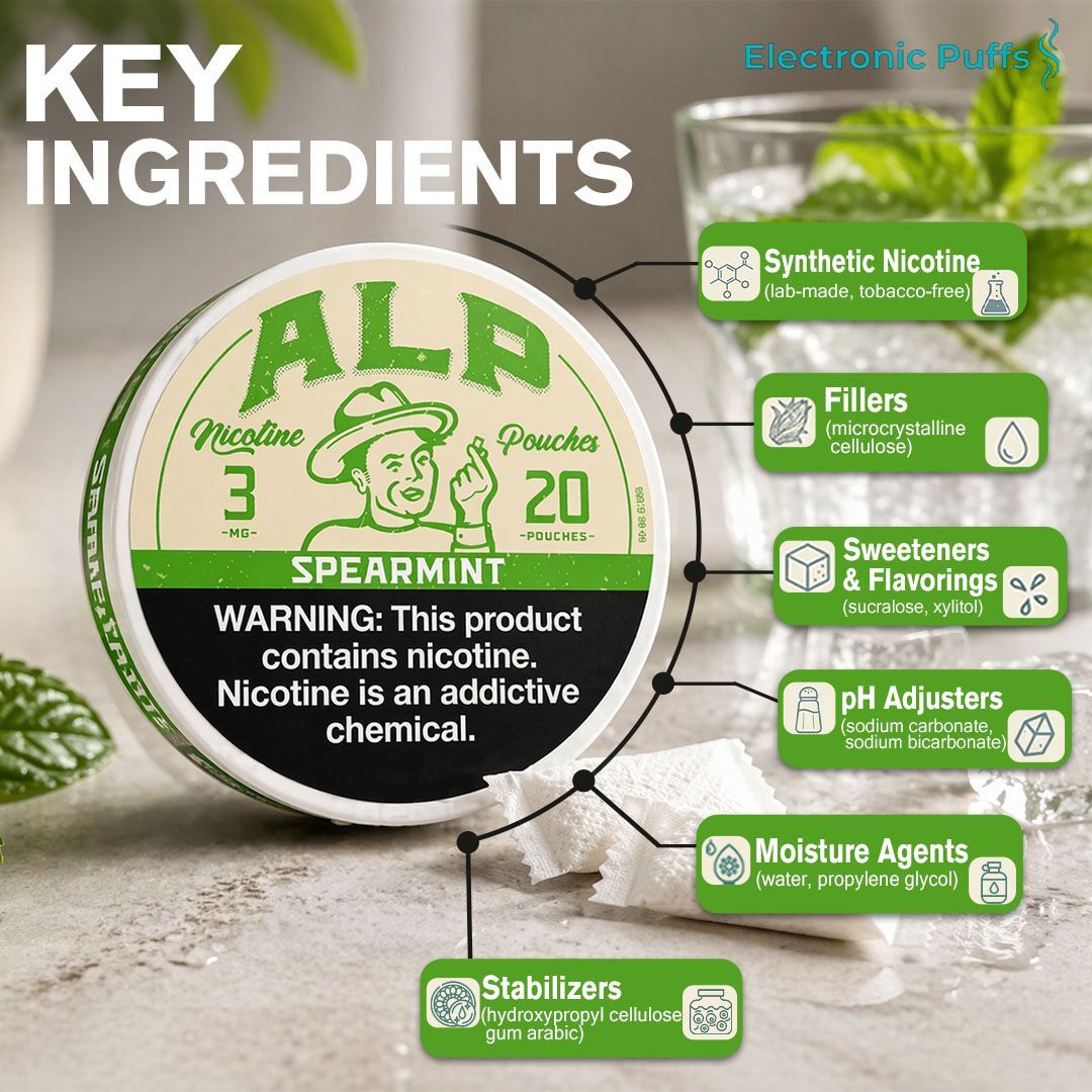 ALP Spearmint 3MG Nicotine Pouches – 5 Can Roll