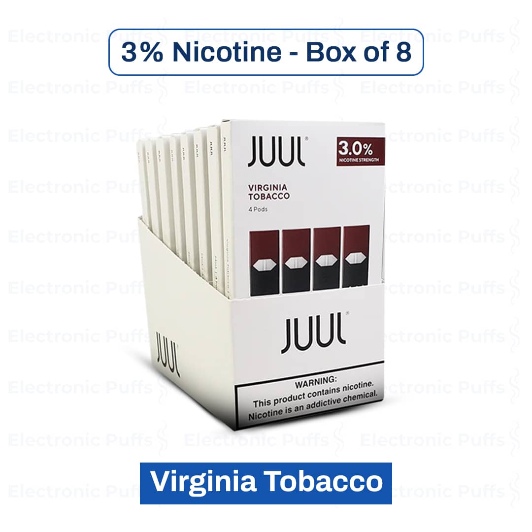 Juul Virginia Tobacco Pods 3% - 4PK - Box of 8
