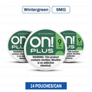 ON! Plus Wintergreen 9MG Nicotine Pouches – 5 Can Roll