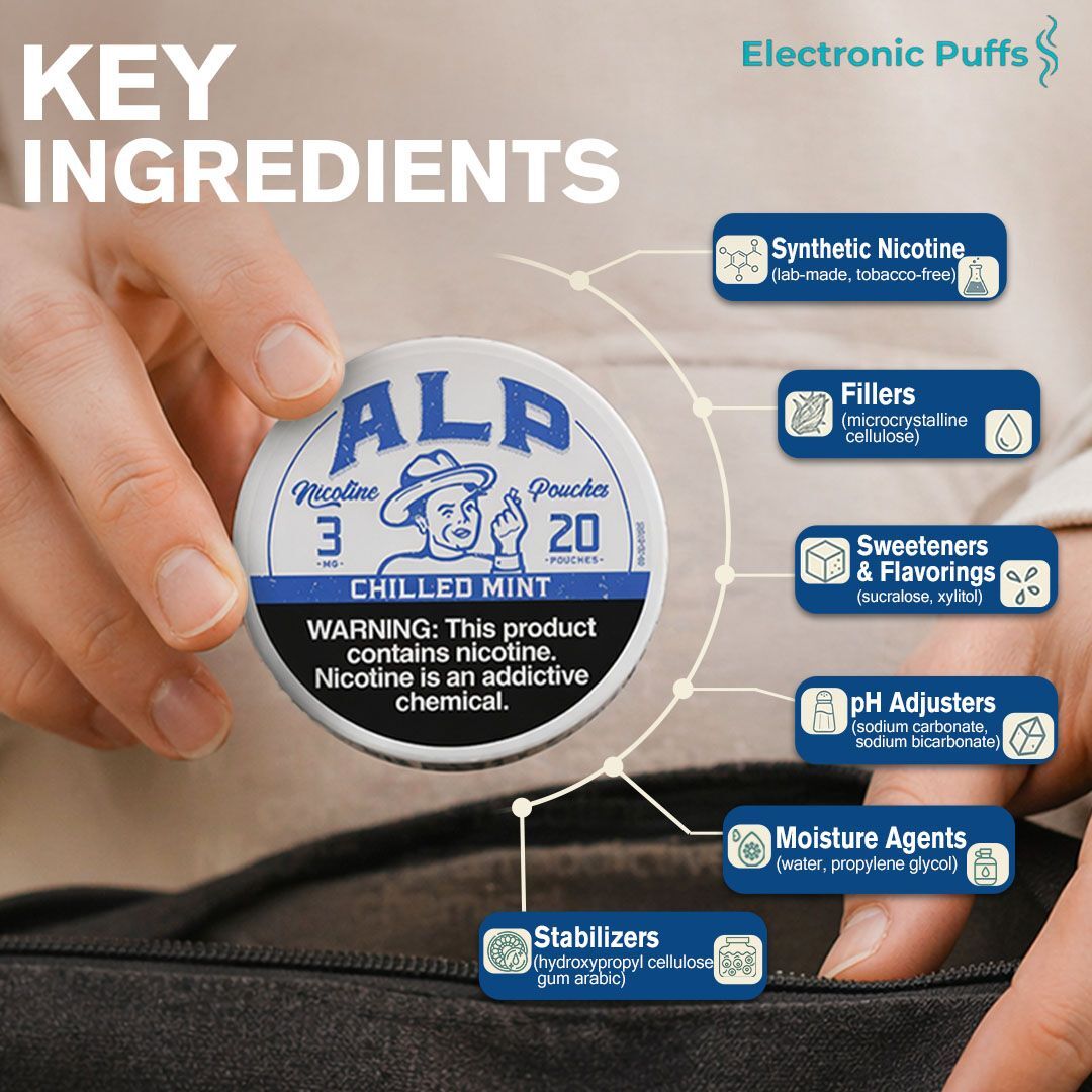 ALP Chilled Mint 3MG Nicotine Pouches – 5 Can Roll