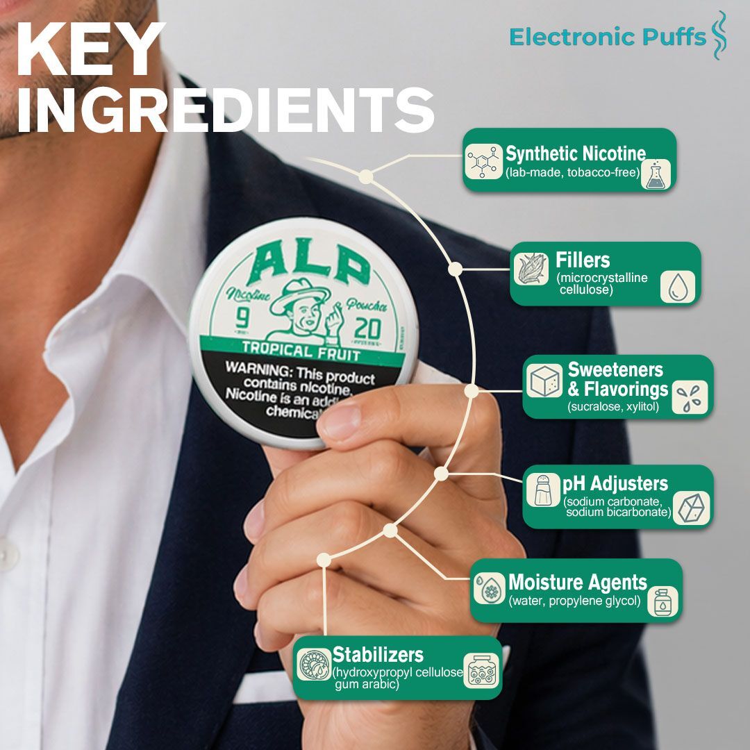 ALP Tropical Fruit 9MG Nicotine Pouches – 5 Can Roll