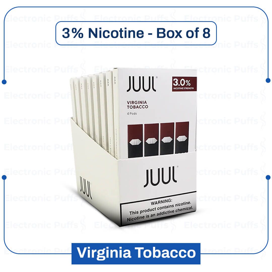 Juul Virginia Tobacco Pods 3% - 4PK - Box of 8