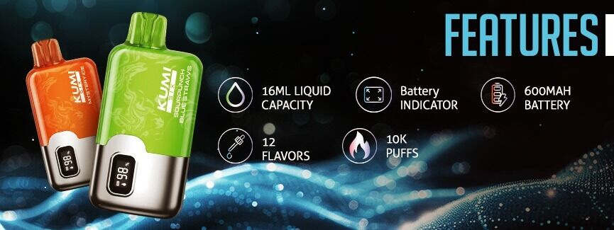 Kumi Six Disposable Vape 10000 Puffs Nicotine Free 
