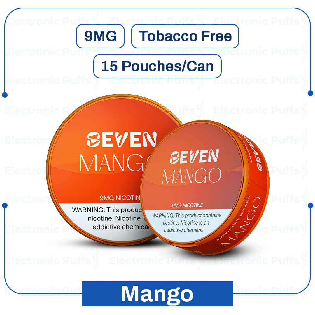 Seven Nicotine Pouches Mango 9MG – 5 Can Roll